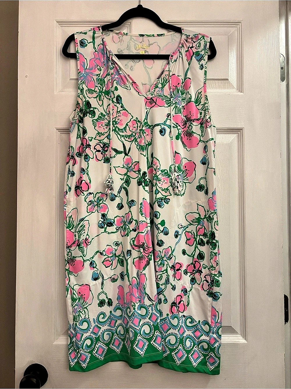 Lilly Pulitzer Floral Swim Cover Up in Pink & Green Size XL Like New